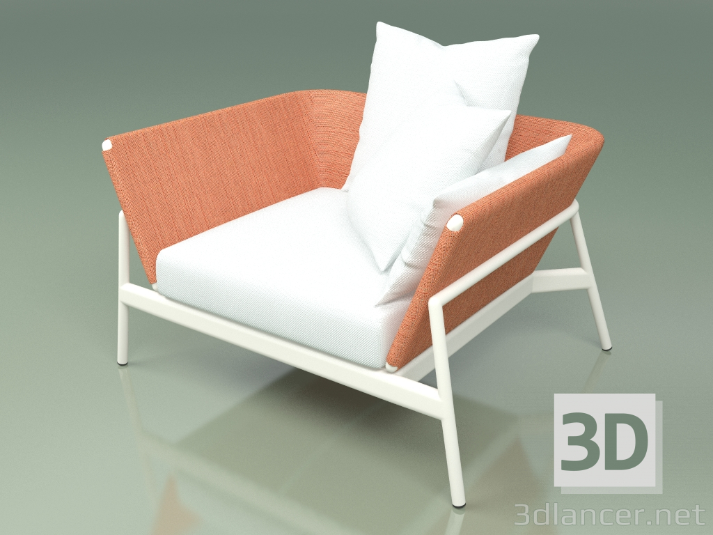 modello 3D Divano 001 (Metal Milk, Batyline Orange) - anteprima