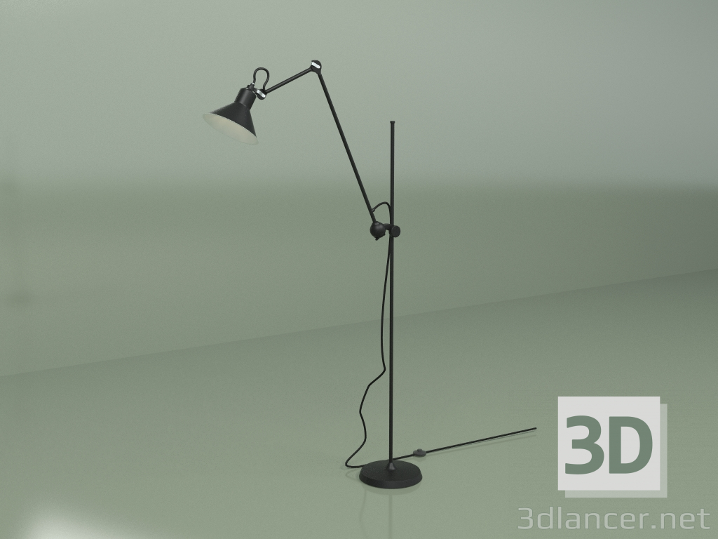 modello 3D Lampada da terra Gras N 215 di Bernard-Albin Gras (nero) - anteprima