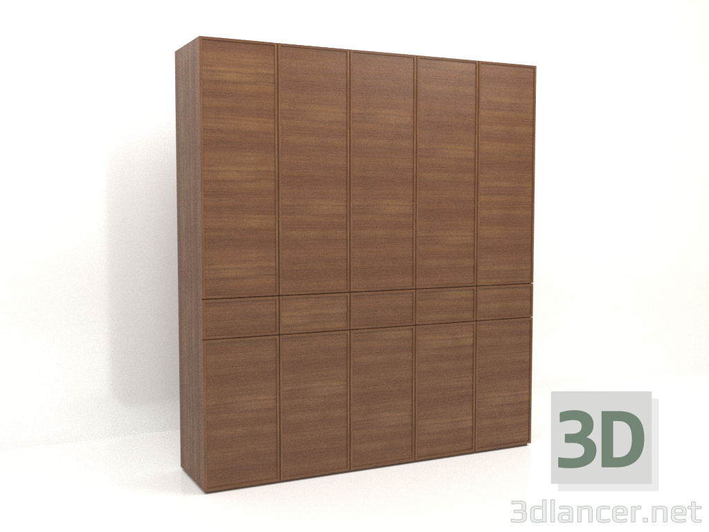 3d model Armario MW 03 madera (2500x580x2800, madera marrón claro) - vista previa