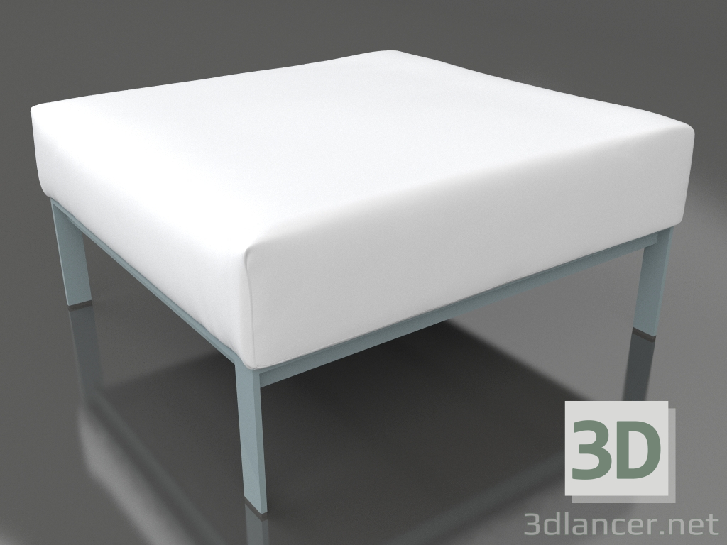 modèle 3D Module canapé, pouf (Bleu gris) - preview