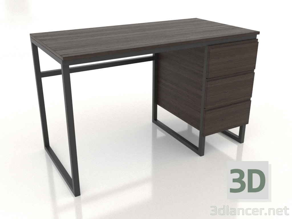 modèle 3D Bureau 1200x600 mm (frêne noyer) - preview