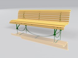 Banc de jardin avec reflet