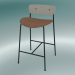 3d model Bar stool Pavilion (AV8, H 85cm, 48х50cm, Lacquered oak, Leather - Cognac Silk) - preview