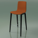 3d model Bar stool 3998 (4 wooden legs, polypropylene, with front trim, black birch) - preview