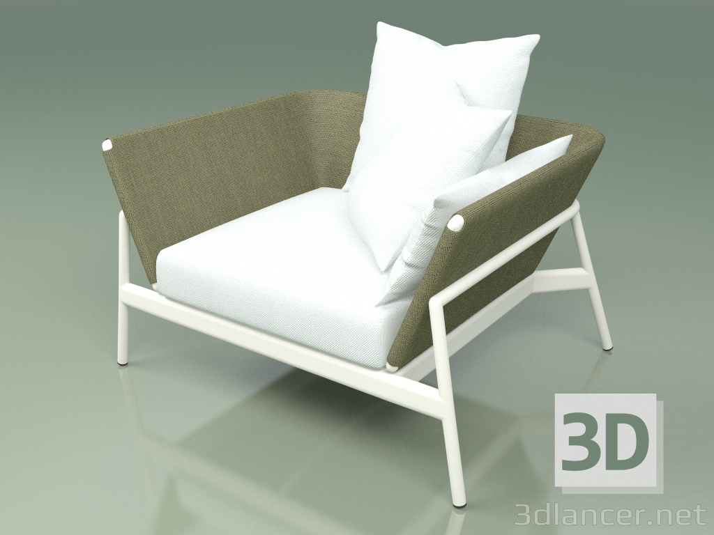 3d model Sofá 001 (Metal Milk, Batyline Olive) - vista previa