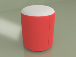 Pouf Molecule (couro vermelho-branco)