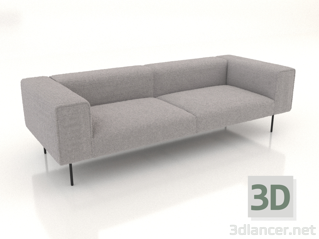 3d model 3 seater sofa - preview