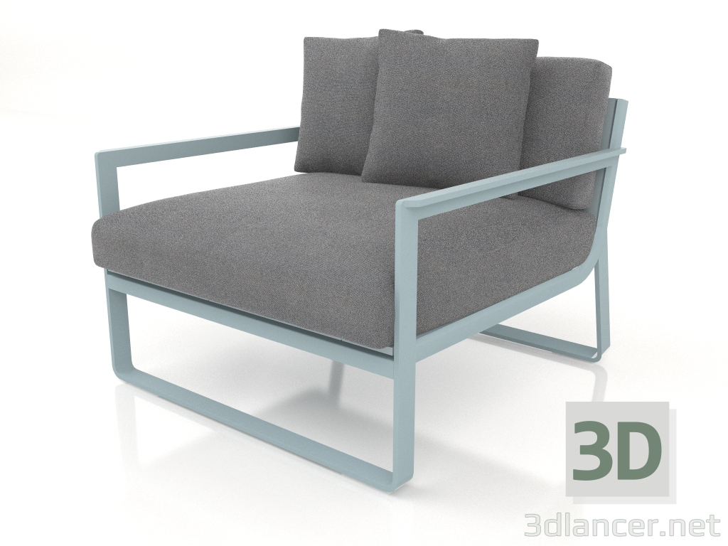 modèle 3D Chaise longue (Bleu gris) - preview