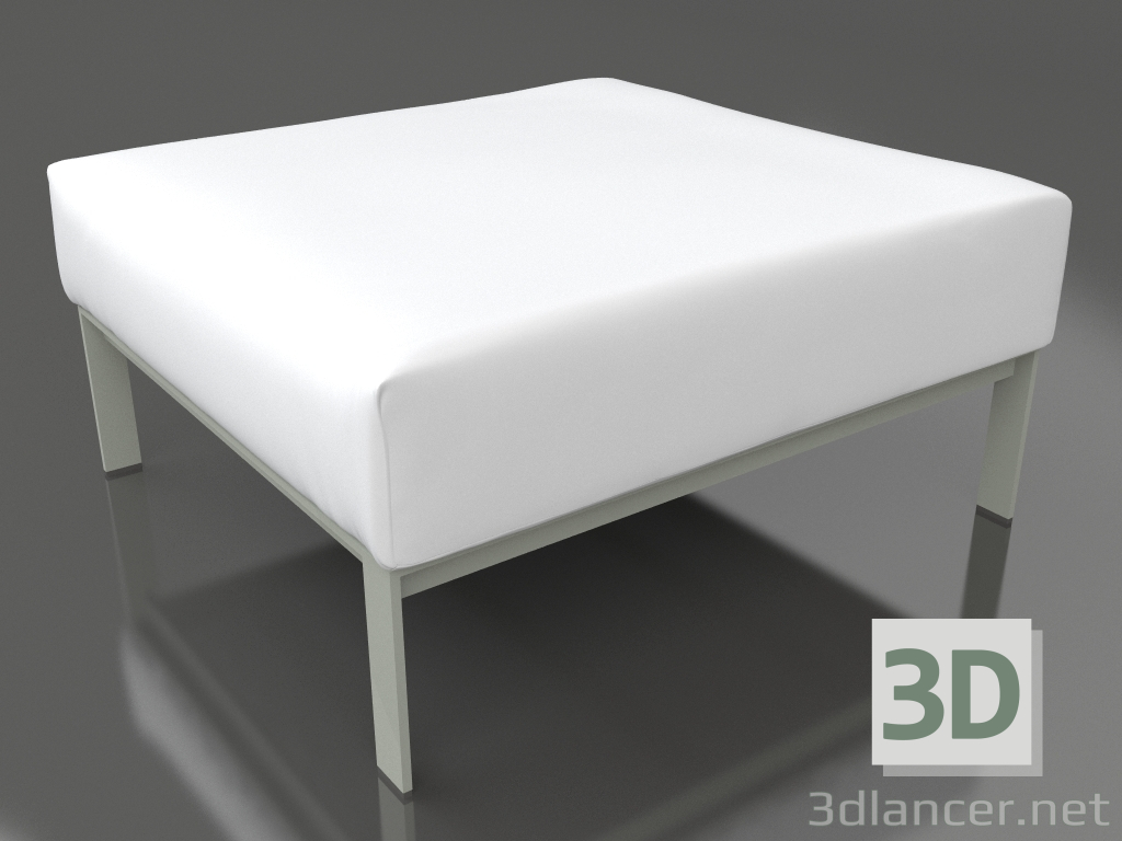 modèle 3D Module canapé, pouf (Gris ciment) - preview