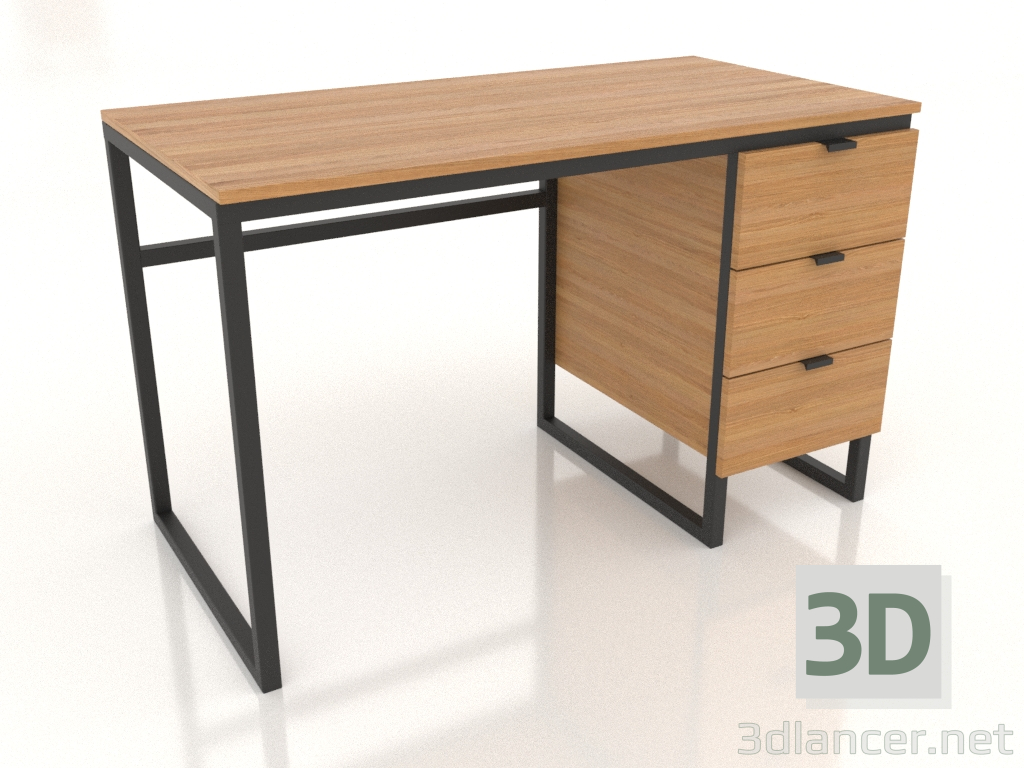 3D Modell Schreibtisch NEU 1200x600 mm (Eiche natur) - Vorschau