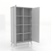 3D Modell Schrank 5 1000x450x1800 mm (offen, weiß RAL 9010) - Vorschau