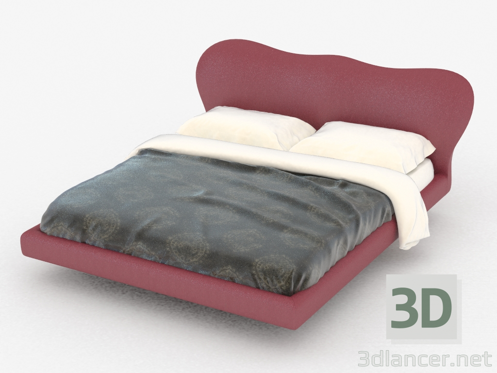 modello 3D Letto matrimoniale con rivestimento in pelle Marilyn - anteprima