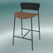 modèle 3D Tabouret de bar Pavilion (AV8, H 85cm, 48х50cm, Chêne laqué noir, Cuir - Soie Cognac) - preview