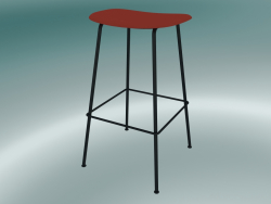 Banqueta alta com base de tubo de fibra (H 75 cm, vermelho empoeirado, preto)