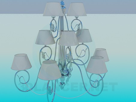 3d model three-level chandelier - preview