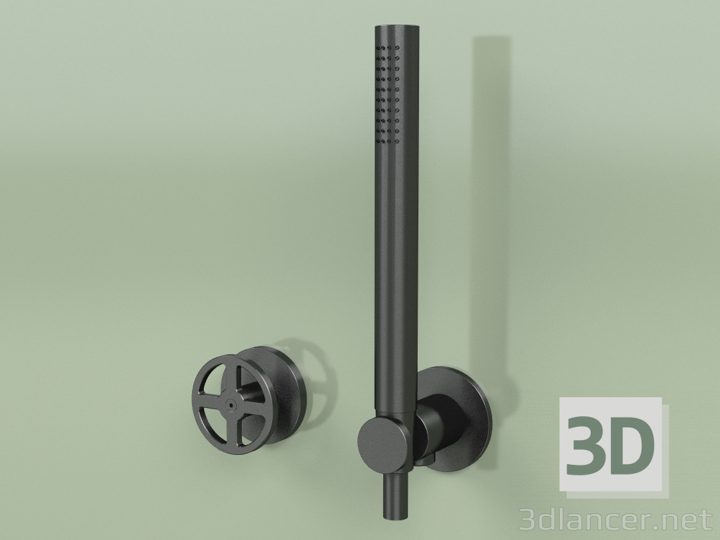 3d model Conjunto de mezclador hidro-progresivo para bañera y ducha con teleducha (20 58, ON) - vista previa