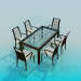 3d model Set-table with chairs - preview