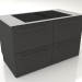 3d model Large induction hob with drawers 120 cm (black) - preview