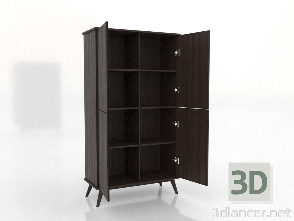 modèle 3D Armoire 5 1000x450x1800 mm (ouverte, frêne noyer) - preview modèle 3D Armoire 5 1000x450x1800 mm (ouverte, frêne noyer) - preview