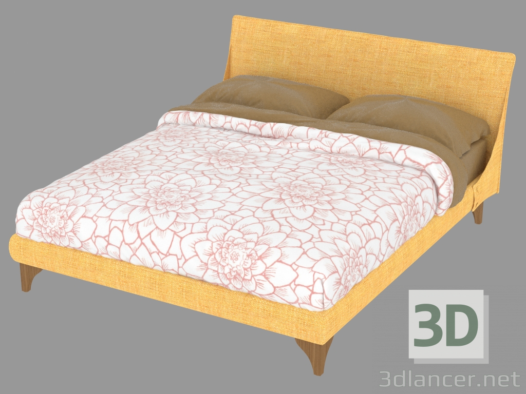 modello 3D Letto matrimoniale con rivestimento Meridiana rimovibile - anteprima