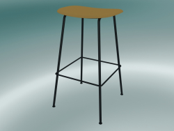 Tabouret de bar avec base en tube de fibre (H 75 cm, ocre, noir)