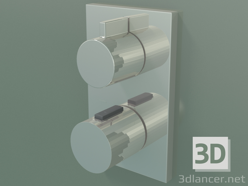 3d model Termostato empotrado para ducha y bañera, con dos salidas (36426670-080010) - vista previa