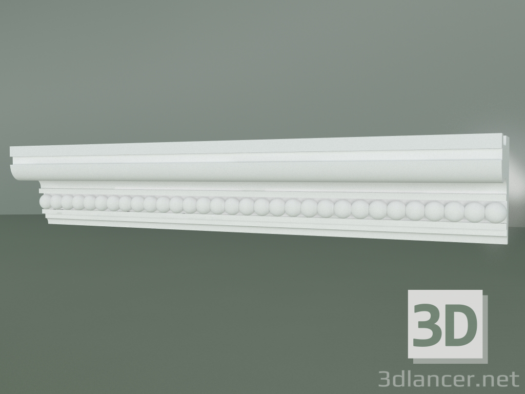 Modelo 3d Cornija de gesso com ornamento KV125-S - preview