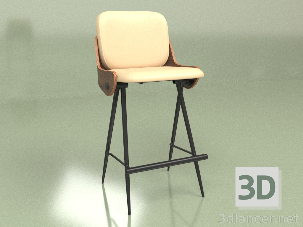 3d model Silla semi-bar Isla (beige) - vista previa