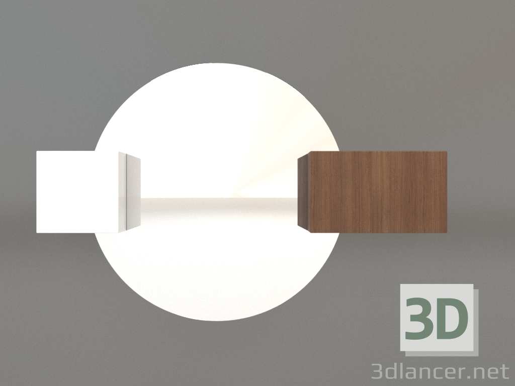 3d model Espejo ZL 07 (750x500, marrón madera claro, blanco) - vista previa