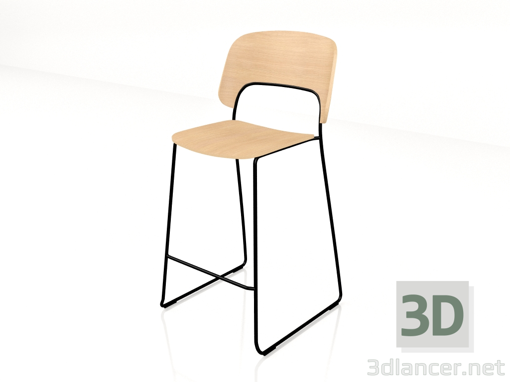 3d model Silla semi-bar Afi AF07 - vista previa