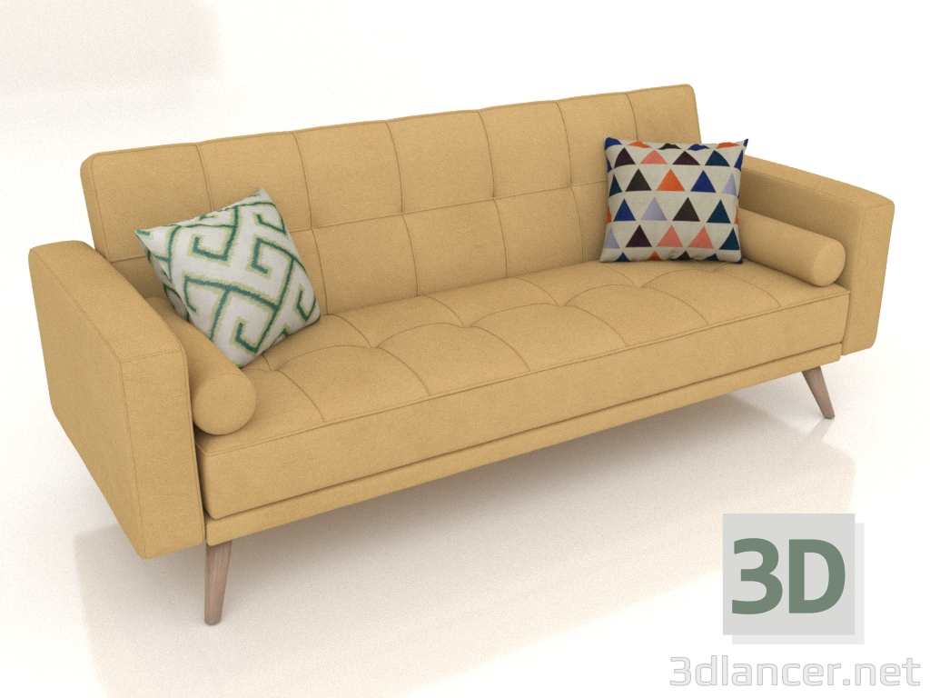 3d model Sofá cama Scandinavia (amarillo) - vista previa