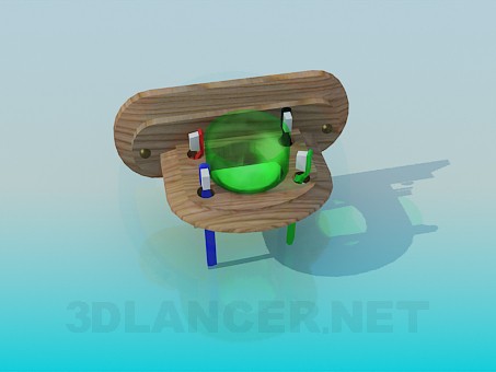 3d model Wooden toothbrush holder - preview