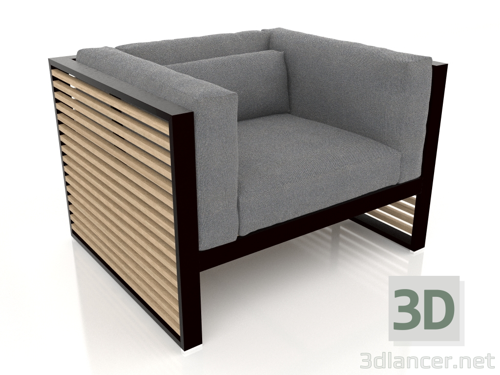 3d model Lounge chair (Black) - preview