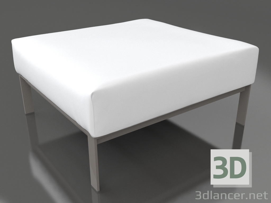 modello 3D Modulo divano, pouf (Grigio quarzo) - anteprima