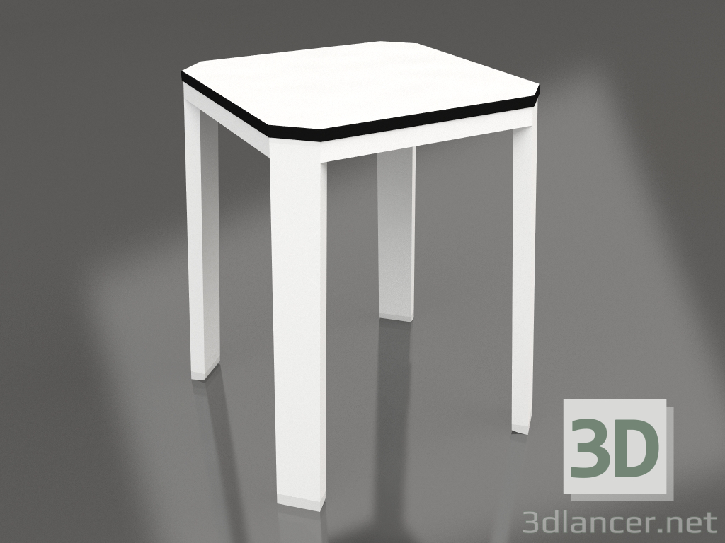 3D Modell Niedriger Hocker (Weiß) - Vorschau