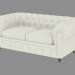 3d model Classic double leather sofa - preview