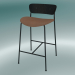 modèle 3D Tabouret de bar Pavilion (AV8, H 85cm, 48х50cm, Chêne teinté noir, Cuir - Soie Cognac) - preview