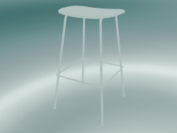 Tabouret de bar avec base en tube de fibre (H 75 cm, blanc)