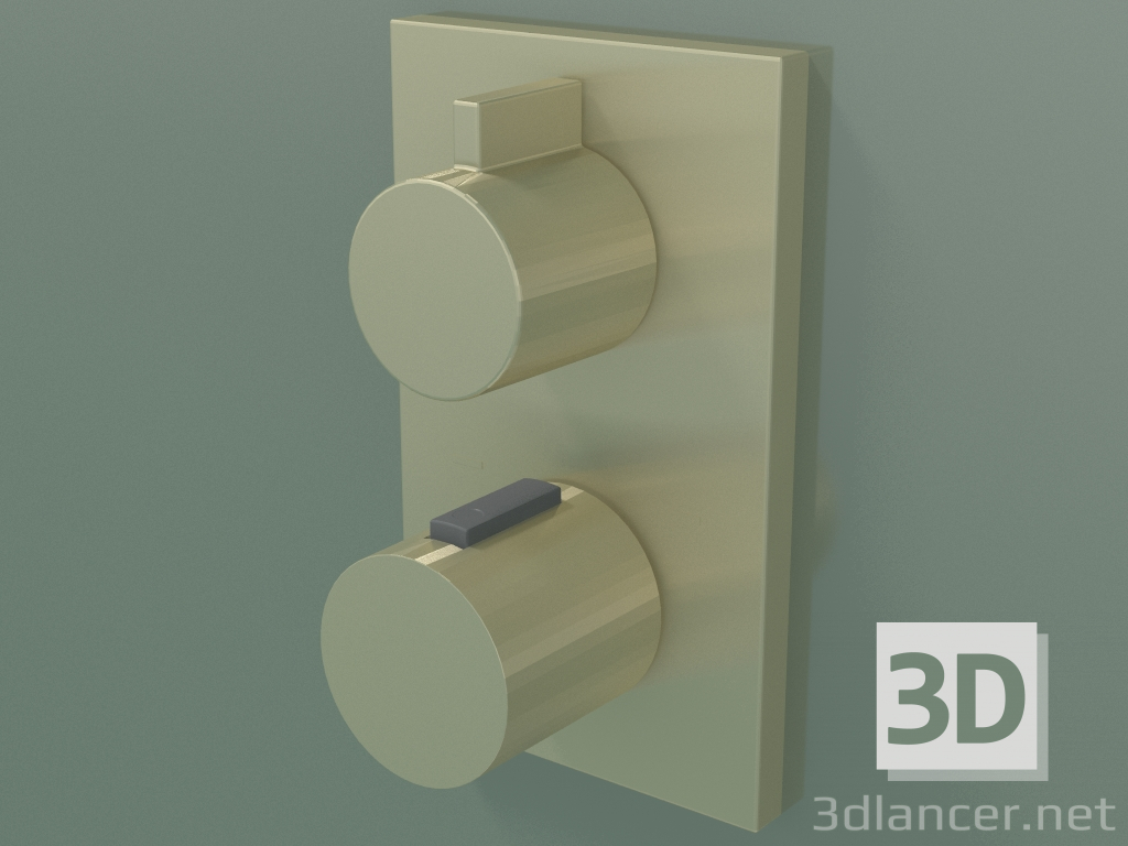 Modelo 3d Termostato embutido para chuveiro e banheira, com dois pontos de saída (36 426 670-280010) - preview