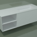 modello 3D Lavabo con cassetto e vano (06UC834D2, Glacier White C01, L 144, P 50, H 48 cm) - anteprima