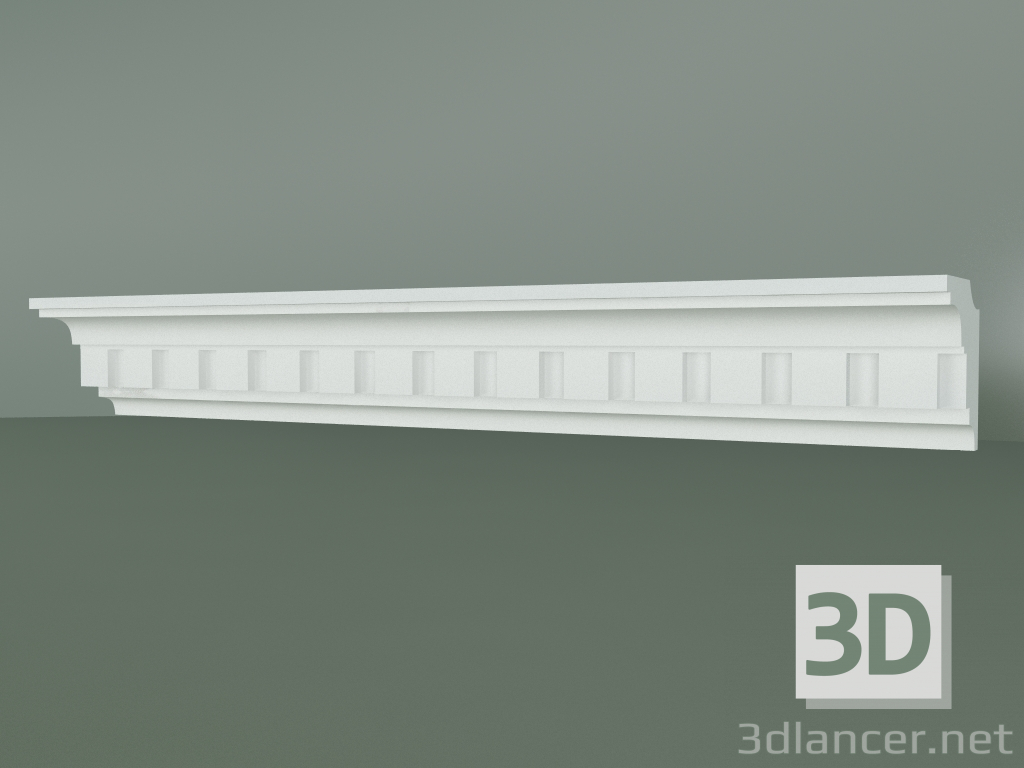 Modelo 3d Cornija de gesso com ornamento KV500 - preview