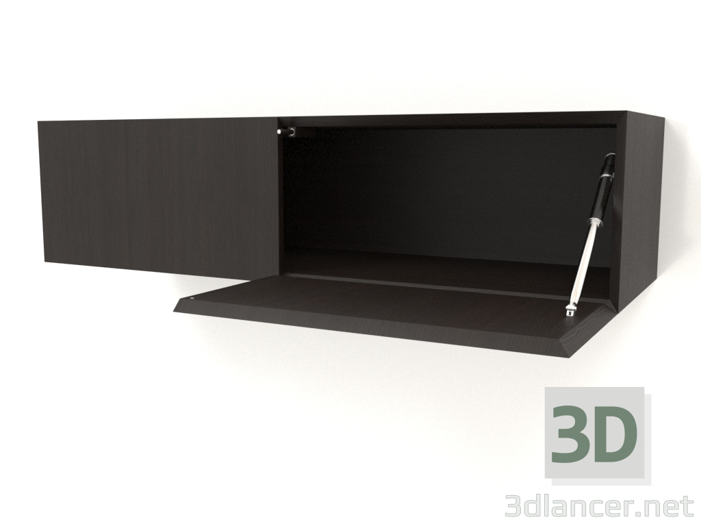 modello 3D Mensola pensile ST 06 (porta aperta) (2 ante, 1000x315x250, legno marrone scuro) - anteprima