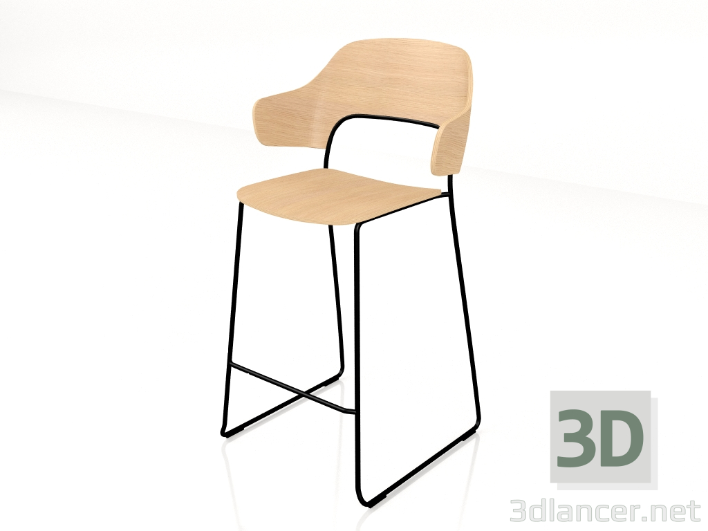 modello 3D Sedia semibarra Afi AF08 - anteprima