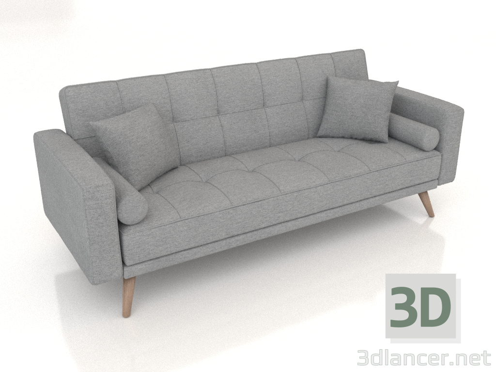 3d model Sofá cama Scandinavia (gris) - vista previa