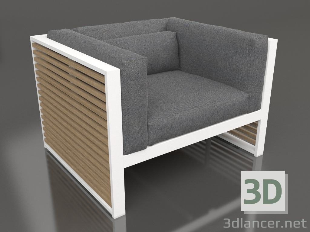 modello 3D Poltrona lounge (Bianco) - anteprima