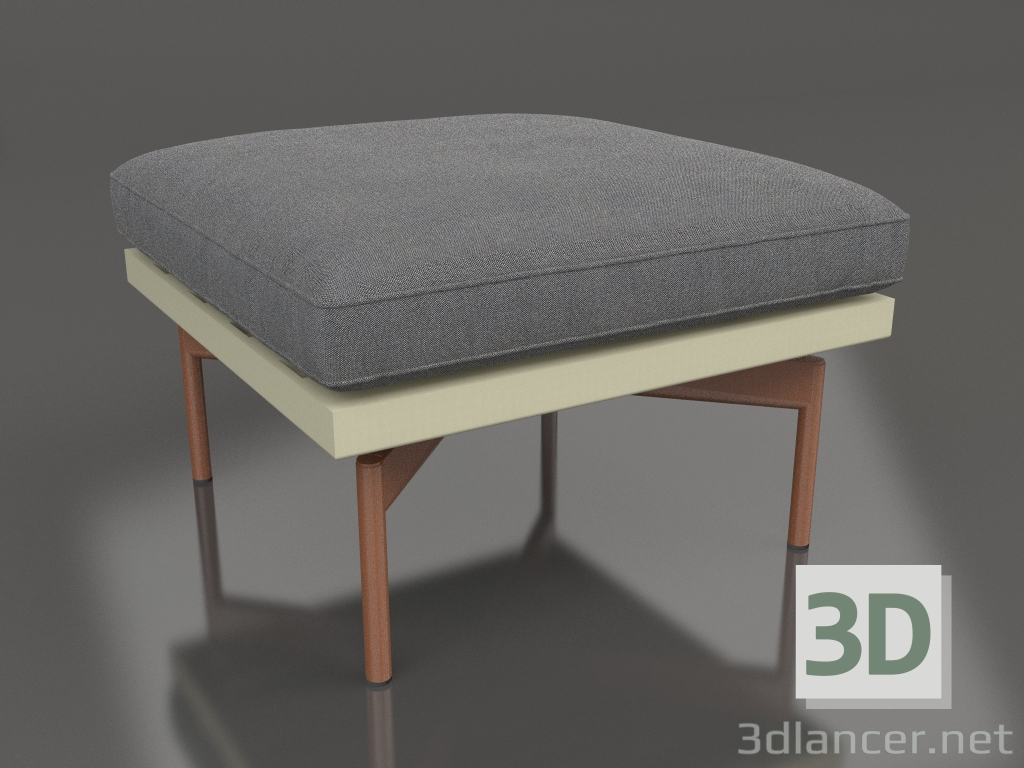 3D Modell Pouf für einen Clubsessel (Gold) - Vorschau