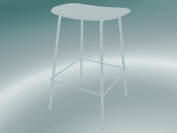 Tabouret de bar avec base en tube de fibre (H 65 cm, blanc)