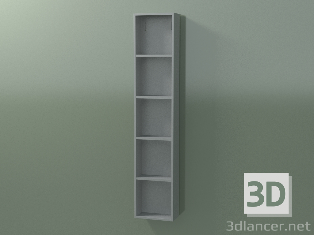 modello 3D Mobile alto Wall (8DUAFA01, Silver Grey C35, L 24, P 12, H 120 cm) - anteprima