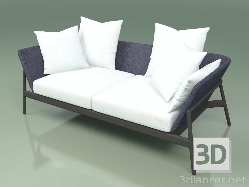 3D Modell Sofa 002 (Metal Smoke, Batyline Blue) - Vorschau