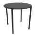 3d model Dining table DT 08 (rounded end) (D=820x754, wood black) - preview